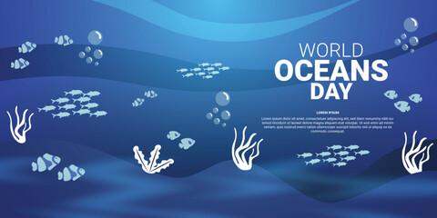 Obraz premium World Ocean Day Illustration 