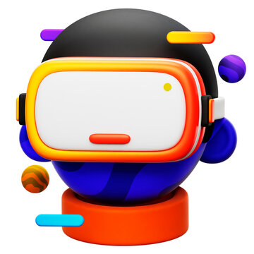3d illustration Boy using Virtual Reality technology