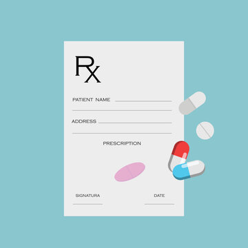 Rx Pad Template. Medical Regular Prescription Form