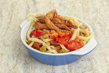 Chinese wok with chicken and teriyaki