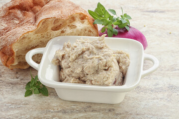 Jewish traditional cuisine herring mousse Forsmak