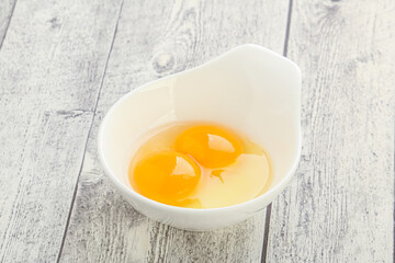 Chicken egg in the bowl