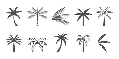 Fototapeta na wymiar Set of palm logo icon vector with creative element