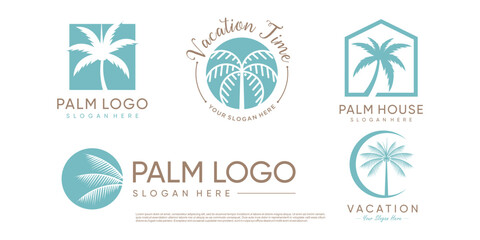 Palm logo design collection with creative element concept idea