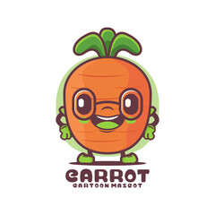 carrot cartoon mascot. vegetable vector illustration