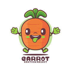 carrot cartoon mascot. vegetable vector illustration