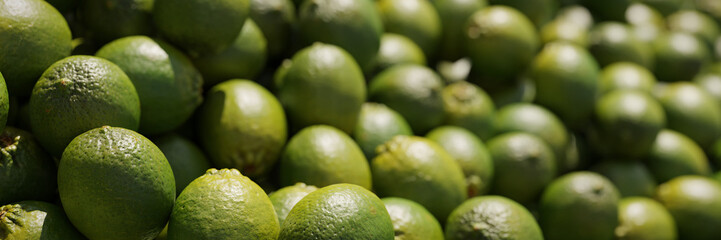 limes, juicy citrus fruits background, close-up,