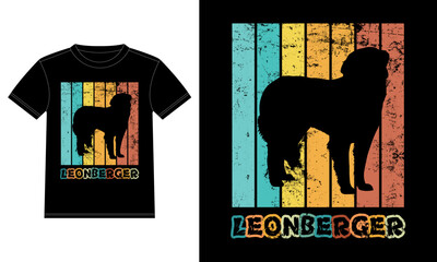 Funny Leonberger Vintage Retro Sunset Silhouette Gifts Dog Lover Dog Owner Essential T-Shirt
