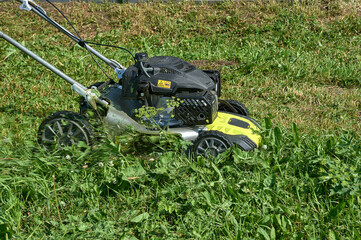 lawn mowing with a lawn mower