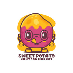 sweet potato cartoon mascot. food vector illustration