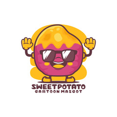 sweet potato cartoon mascot. food vector illustration