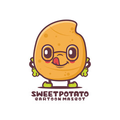 sweet potato cartoon mascot. plant vector illustration