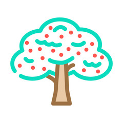tree apple color icon vector. tree apple sign. isolated symbol illustration