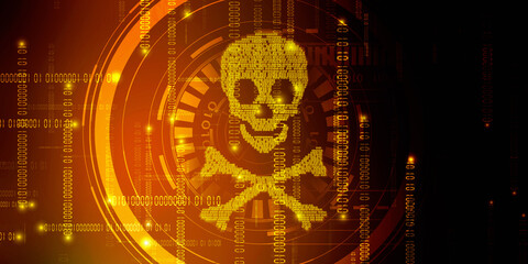 2d illustration abstract binary skull  © jijomathai