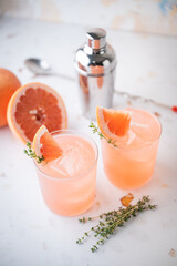 pink summer cocktail with grapefruit