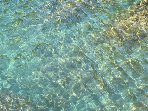 Water sea clear glittering surface background.