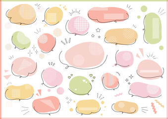 手描きの吹き出しセット \ flat colour /