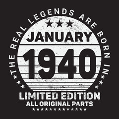 The Real Legends Are Born In January 1944, Birthday gifts for women or men, Vintage birthday shirts for wives or husbands, anniversary T-shirts for sisters or brother