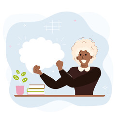 Chatting business women set. Modern yong women communicate with their colleagues. Beautiful female characters with speach bubbles. Vector set