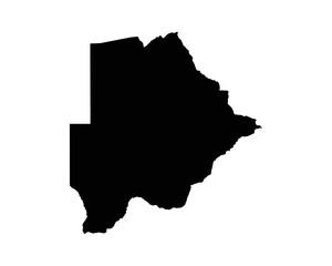 Botswana Map. Batswana Country Map. Motswana Black and White National Outline Border Boundary Shape Geography Territory EPS Vector Illustration Clipart