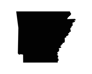 Arkansas US Map. AR USA State Map. Black and White Arkansan State Border Boundary Line Outline Geography Territory Shape Vector Illustration EPS Clipart - obrazy, fototapety, plakaty