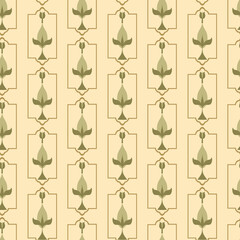 Vector Mughal era floral seamless repeat pattern background. Vector illustration 