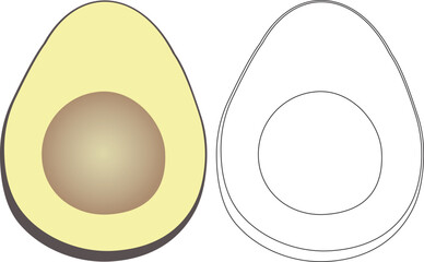A Simple alvocado Line Art Design
