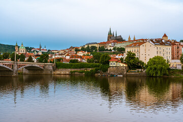Fototapeta na wymiar View to old Prague in morning.