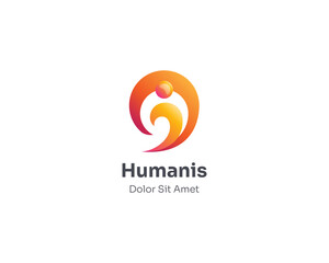 Abstract creative human logo gradient & Illustration