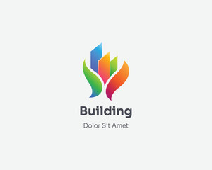 Colorful city building logo gradient