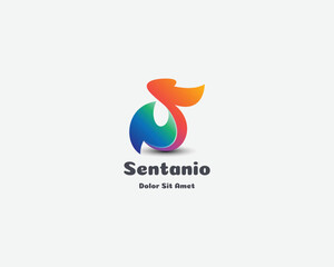 Colorful letter s logo gradient