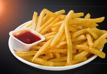 Tasty fast food, with a bbq sauce on a background, American dish
