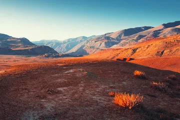 Herbstliche Berglandschaft des Kyzyl-Chin-Tals im Altai, Sibirien, Russland. © smallredgirl
