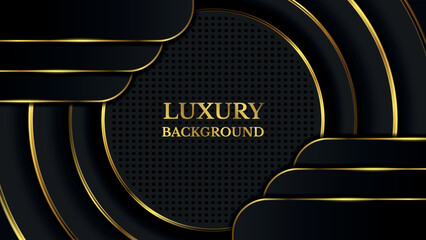 Golden luxury traditional vector black background artwork for weddings, invitations, and any kind of traditional design. Cover layout template. Modern design