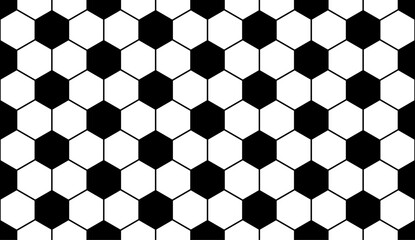 black white hexagon seamless pattern soccer.football pattern