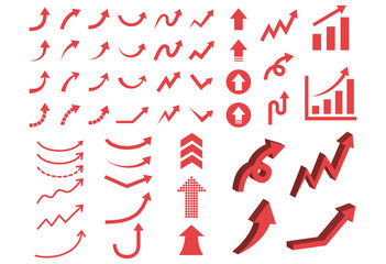 上昇系の矢印のアイコンセット