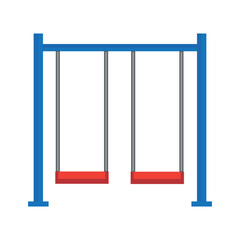 swing park playground isolated icon, park outdoor games vector illustration