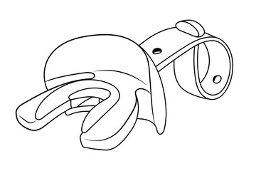 Football mouthguard vector sketch illustration.