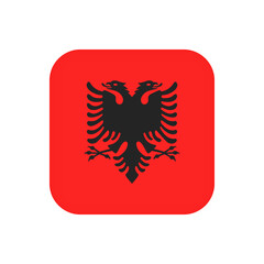 Albania flag, official colors. Vector illustration.