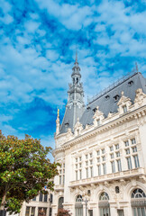 Antique building view in Sens, France