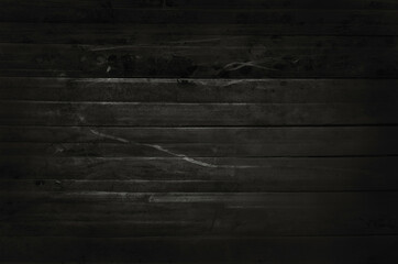 Black bamboo wooden wall background, texture of dark bark wood with old natural pattern for design...