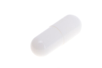 white medical capsule isolated
