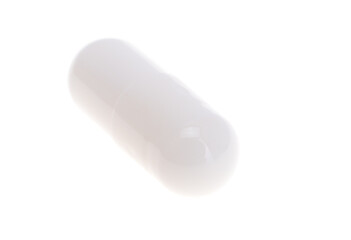white medical capsule isolated