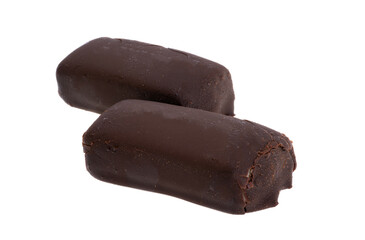 cheese in chocolate icing isolated