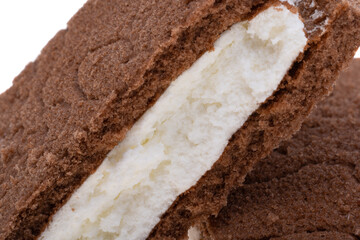 biscuit with milk soufflé close-up