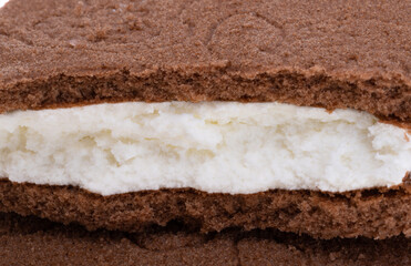 biscuit with milk soufflé close-up