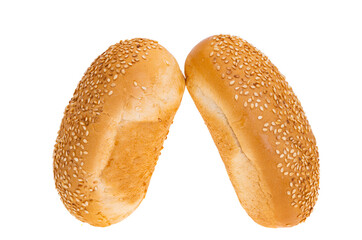 bun with sesame seeds isolated