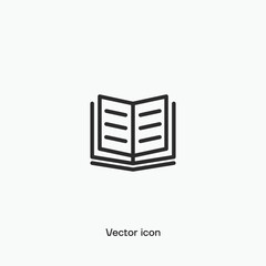 Open book vector icon. Premium quality