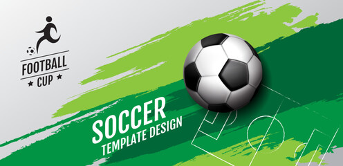 Custom blinds with your photo Soccer Template design , Football banner, Sport layout design, vector illustration