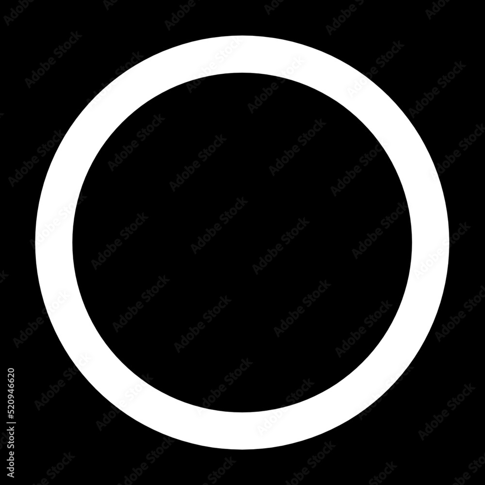 Wall mural white circle isolated on black background